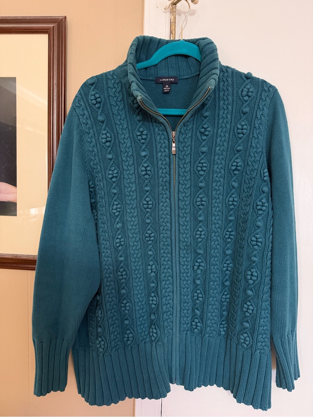 Lands End 2X 20/22 zip front cardigan